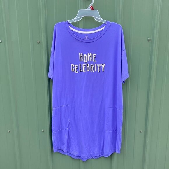 Women’s Ultra Soft Short Sleeve Sleep Lounge Pajama Night Shirts 2-Pack Size S/M - Picture 2 of 11